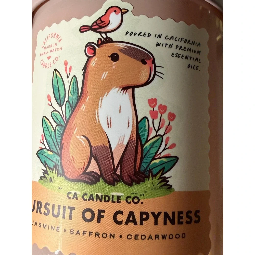 California Candle Capybara adorable home spa Jasmine Saffron Cedarwood 9oz nwt